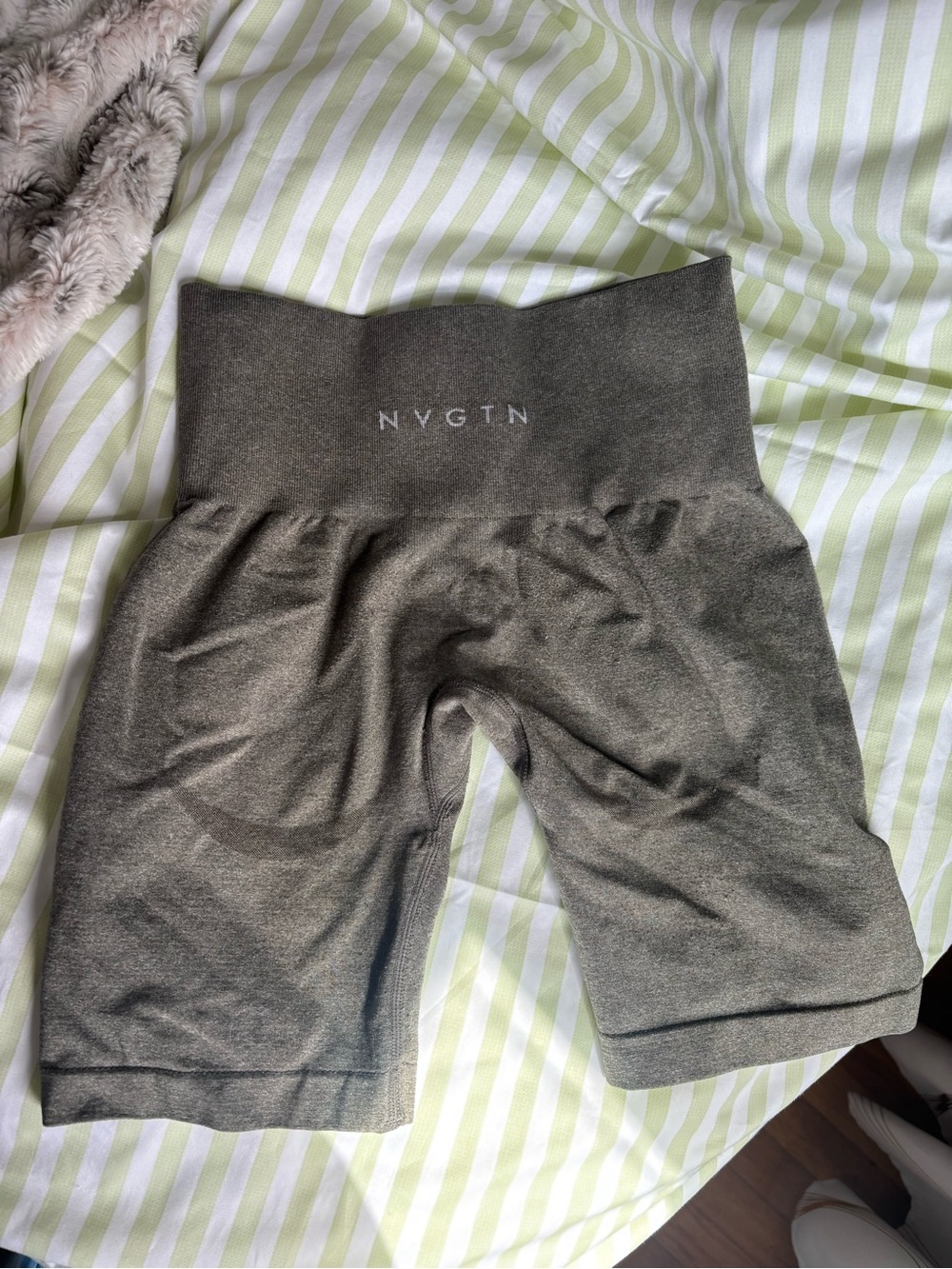 NVGTN Olive-Green Seamless High-Waist Biker Shorts